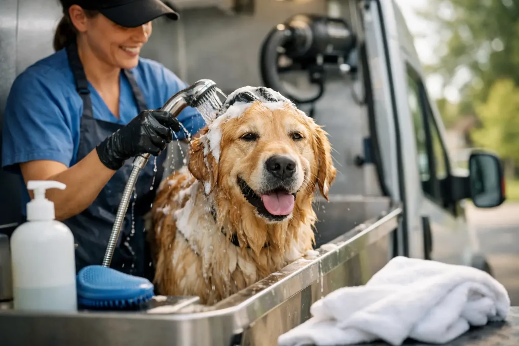 Doorstep Dog Bath Service That Keeps Pets Calm