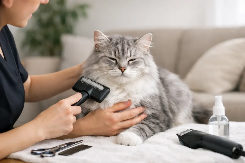 In Home Cat Grooming That Keeps Cats Calm